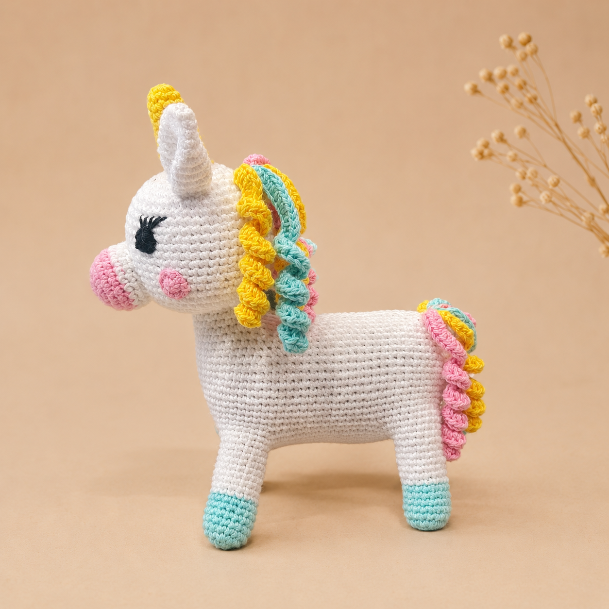 Whe Handmade Crochet Unicorn Rakhi Gift Set